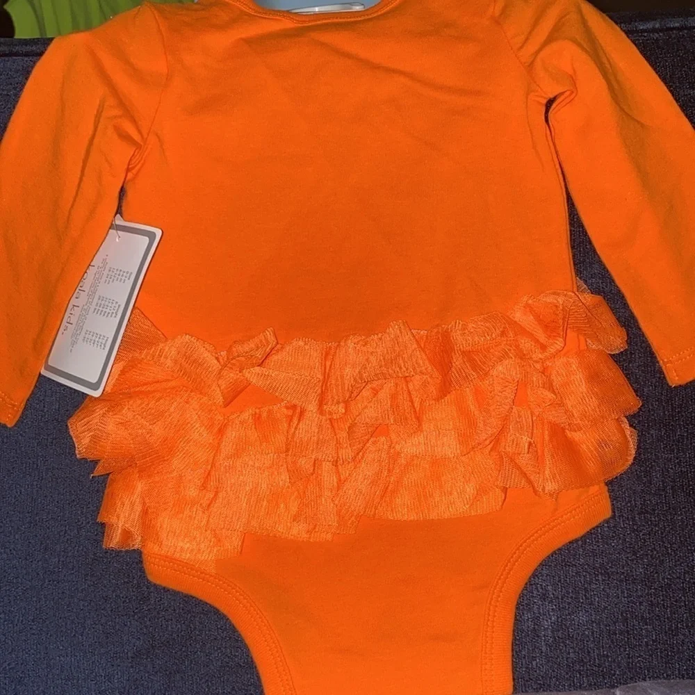 Koala Kids Halloween Pumpkin onesie with snaps bottom. NWT